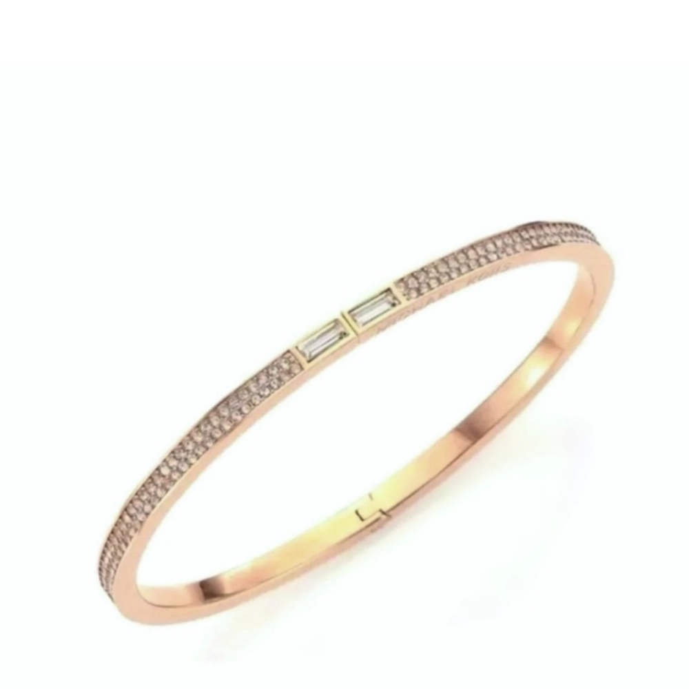 $98 Michael Kors Brilliance Crystal Hinged Bracelet in gold